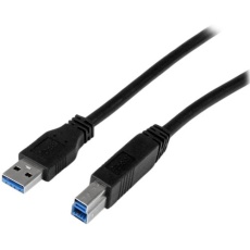 【USB3CAB1M】StarTech USB 3.0ケーブル/1m/Type‐A - Type‐B/5Gbps/オス-オス/IF認証/ブラック/タイプB