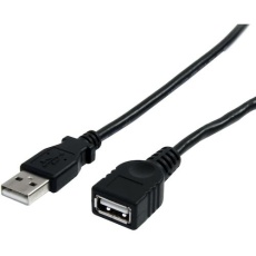 【USBEXTAA10BK】StarTech USB 2.0ケーブル/3m/Type‐A - Type‐A/480Mbps/延長用/オス-メス/ブラック/タイプA