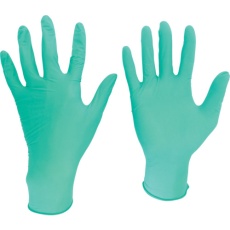 【VERTE-761H-M】ミドリ安全 ニトリル使い捨て手袋 薄手 粉なし 緑 M (200枚入)