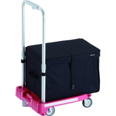【WP-2G-P-JS-THB】TRUSCO 樹脂台車 カルティオミニ weego 省音車輪 ピンク ストッパー付 THブレーキ付