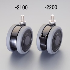 【EA986TA-2200】100mm キャスター(ツインホイール/TPE/ブレーキ付/SUSネジ)