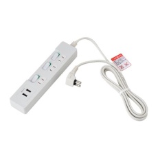 【EA815GL-25】100V/14Ax2m テーブルタップ(USBポート/個別スイッチ付)