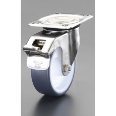 【EA986LE-125A】125mm キャスター(自在・後ブレーキ付・ステンレス製)