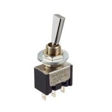 【EA940DH-124A】125V/6A 2極双投トグルスイッチ(フラットレバー型)