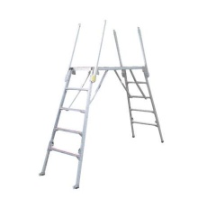 【EA905DF-14】146-182cm 足場台(取手4本・調整脚・キャスター付)