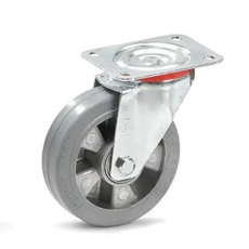 【EA986CK-160】160mm キャスター(自在金具/弾性タイヤ)