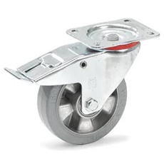 【EA986CL-160】160mm キャスター(自在金具/弾性タイヤ/ブレーキ付)