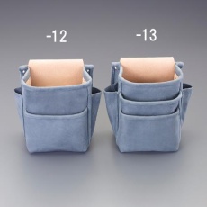 【EA925CB-13】185x130x220mm 腰袋(3段/黒染/ヌバック革)