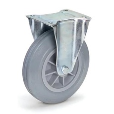 【EA986CJ-200】200mm キャスター(固定金具/ゴムタイヤ)