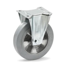 【EA986CM-200】200mm キャスター(固定金具/弾性タイヤ)