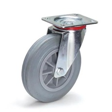 【EA986CG-200】200mm キャスター(自在金具/ゴムタイヤ)