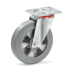 【EA986CK-200】200mm キャスター(自在金具/弾性タイヤ)