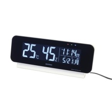 【EA728AC-73】235x49x92mm デジタル温度・湿度計(電波時計付)
