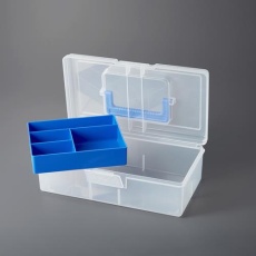 【EA505MC-11】270x147x 87mm 工具箱(中皿付/青)