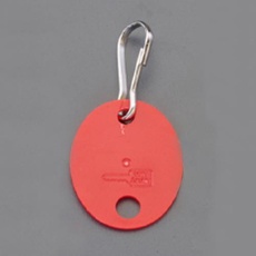 【EA956VL-92】28x35mm カラーキーホルダー(レッド/20個)