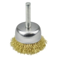 【EA819BP-23】44mm/6.35mm軸 軸付ブラシ(カップ型/真鍮製)