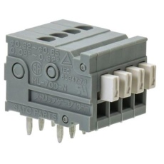 【EA940DM-204】4極[ 50V/ 3A] スクリューレス端子台(基板用/白)