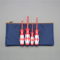 【EA560AW-3】4本組 [＋－]絶縁ドライバー(ステンレス製)