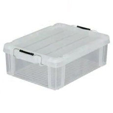 【EA506AB-42BA】525x380x182mm 収納ケース(バックル付/クリア/5個)