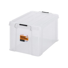 【EA506AB-46BA】580x385x320mm 収納ケース(バックル付/クリアー/3個)