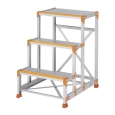 【EA903PA-72】600x406mm/0.9m/3段 作業台(蹴り止め付)