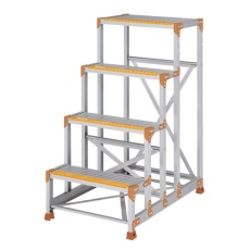 【EA903PA-73】600x406mm/1.2m/4段 作業台(蹴り止め付)