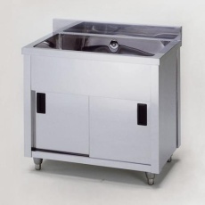 【EA468EF-46】600x600x890mm 一槽キャビネットシンク(SUS430)