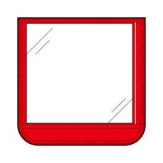 【EA983RJ-4】60x 60mm 胸章(差込式・赤)