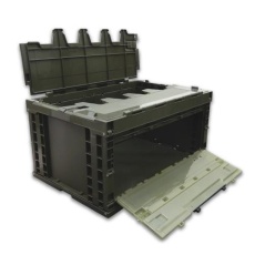 【EA506AA-23E】649x439x327mm/76.2L 折畳コンテナ(OD蓋扉付5個)