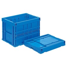 【EA506AA-89】650x491x470mm/ 123L 折畳コンテナ(青)