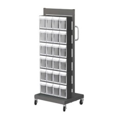 【EA957FL-11】690x560x1460mm/4列 6段 マルチストールカート(両面)