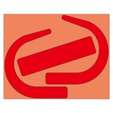 【EA983BM-43】6x86mm 安全帯使用確認ステッカー(大/赤/10枚)