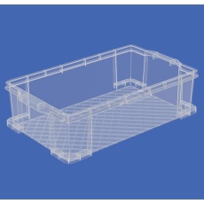 【EA506LF-8】702x414x191mm/42.5L 収納ボックス(透明)