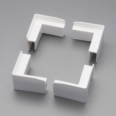 【EA911BG-15A】70x70mm プラダンコーナーセット(L2個+R2個/白)