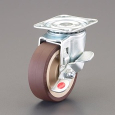 【EA986PP-71】75mm キャスター(自在金具・右ブレーキ/赤ポッチ付)