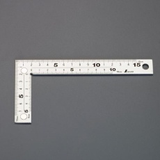 【EA720YV-21】75x150mm 厚手幅広シルバー曲尺(マグネット付)