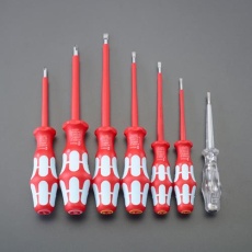 【EA560AW-7】7本組 [＋－]絶縁ドライバー(ステンレス製/ホルダー付)