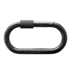 【EA638JW-16】89x36x10mm カラビナ(スチール製/安全環付/黒)