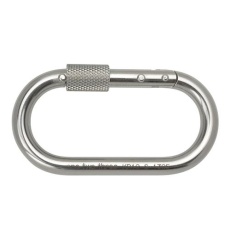 【EA638JS-21】89x36x10mm 安全環付カラビナ(ステンレス/Wストッパー)