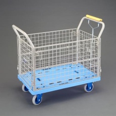 【EA520BY-43B】900x600mm/300kg 運搬車(静音/メッシュ/ブレーキ)