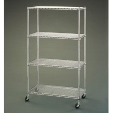 【EA976AZ-4】910x460x1860mm メタルラック(大口径キャスター付)