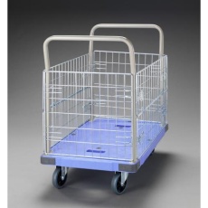【EA520B-55】914x600mm/300kg 運搬車(メッシュカゴ付)