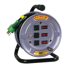 【EA815BH-106】AC125V/15A/10m コードリール(スイッチ/アース付)