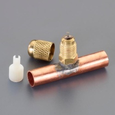 【EA402BK-11】F1/4インチ T型アクセスバルブ(1/4インチ銅管付/3個)