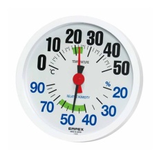 【EA728EB-68】φ140mm 温度・湿度計