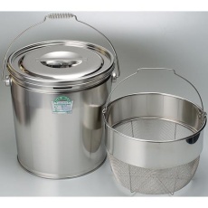 【EA508SF-31】φ300x305mm/15L 取手付タンク(カゴ付/ステンレス製)