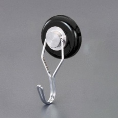 【EA781ET-81A】φ36mm/40kg マグネットフック(スイベル式/黒)