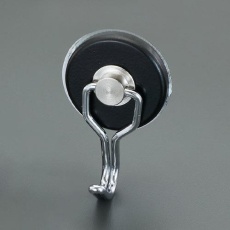 【EA781ET-10A】φ38mm/30kg マグネットフック(スイベル式/黒)