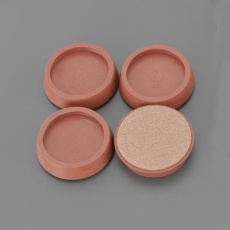 【EA979DA-16】φ42mm 硬質フェルト付平置ゴム(茶/4個)