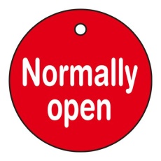 【EA983H-3C】φ50mm丸型バルブ開閉札(Normally open・赤)